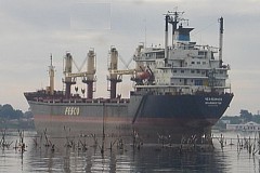 Taranto 03/01/07 - M/n “Chelyabinsk” (GT 16794 - bandiera russa) incagliata in un allevamento di mitili - Armatore FESCO (Far Eastern Shipping Co.)